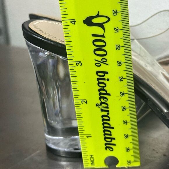 BP. Block Heel Mule Slide Sandal 7 Clear Strap Square Toe Minimalist Black Naomi - Picture 9 of 10